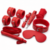 Premium 8 Piece Bondage Restraint Kit with Adjustable Cuffs & Blindfold