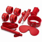 Premium 8 Piece Bondage Restraint Kit with Adjustable Cuffs & Blindfold