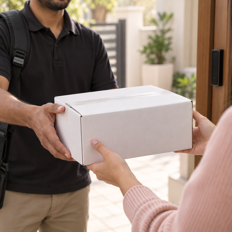 Plain unbranded delivery parcel